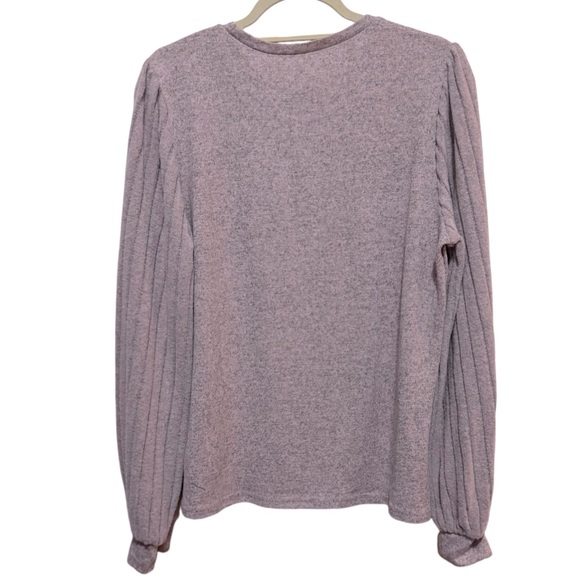 Shein - Sweater; NWOT - Size L - Pink/grey Heather, soft comfy - Picture 4 of 6